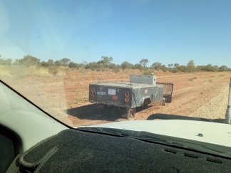 There were lots of trailers left behind on the Plenty Highway.